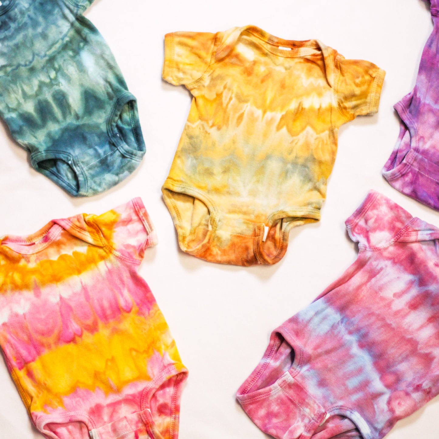 Ice-Dyed Baby Bodysuits